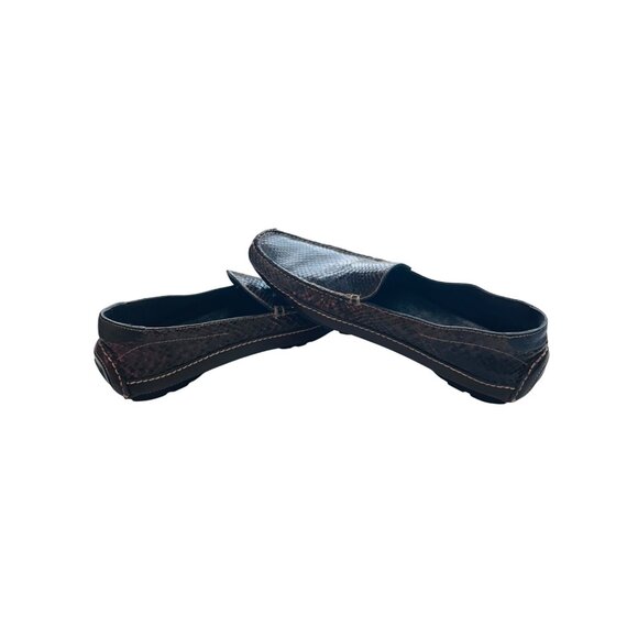 Vintage Snakeskin Embossed Leather Loafer Shoes For Men By Cole Haan Size 10 - Picture 2 of 10